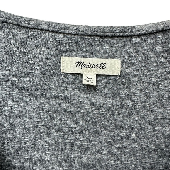 Madewell Gray Long-Sleeve V-Neck Full-Coverage Bodysuit, XL - Picture 7 of 14